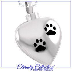 ECN31 Silver Paw Print Heart Eternity Collection™ Necklace