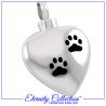 ECN31 Silver Paw Print Heart Eternity Collection™ Necklace