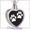 ECN32 Black Paw Print Heart Eternity Collection™ Necklace