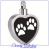 ECN32 Black Paw Print Heart Eternity Collection™ Necklace